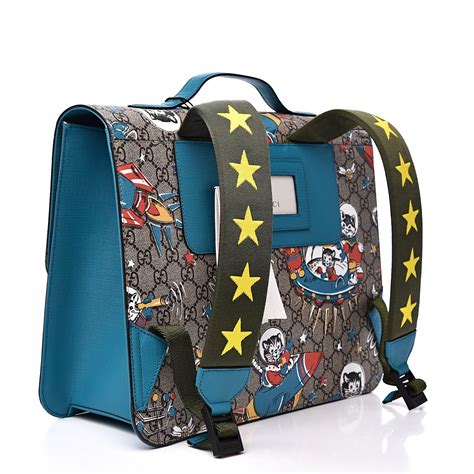 GUCCI GG Supreme Monogram Space Cats Childrens Backpack 